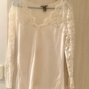 H&M white with long lace sleeves size M - perfect for a night out